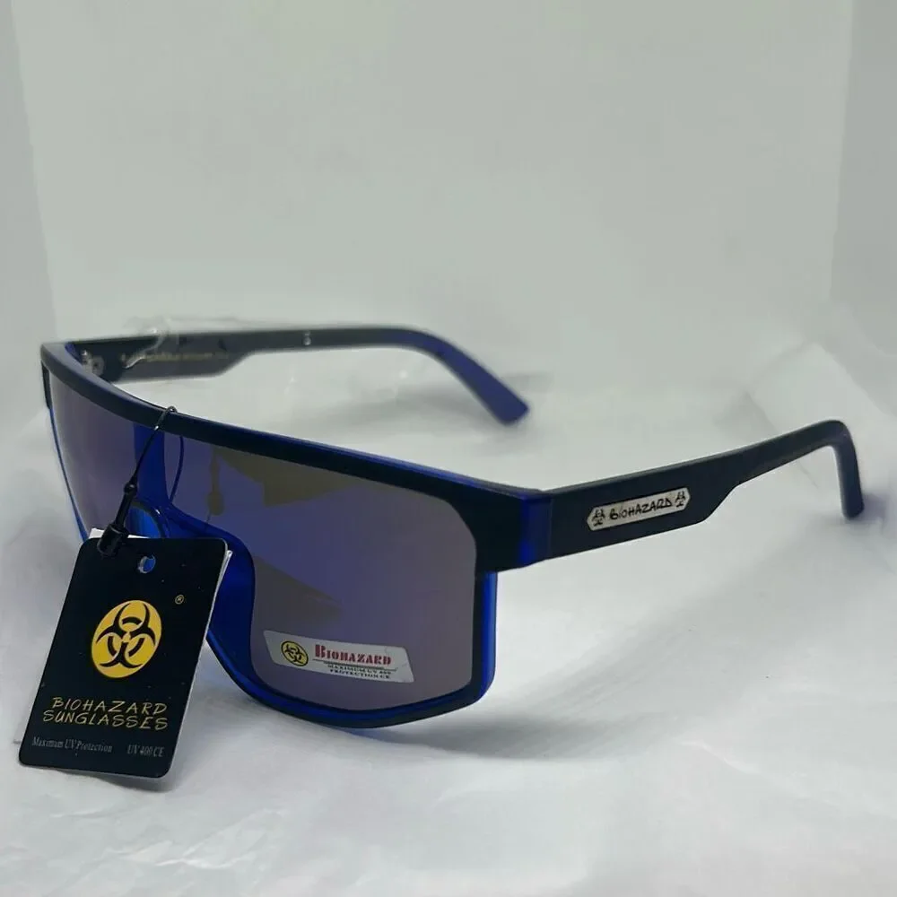 Biohazard Mirrored Shield Sunglasses – Model BZ66302